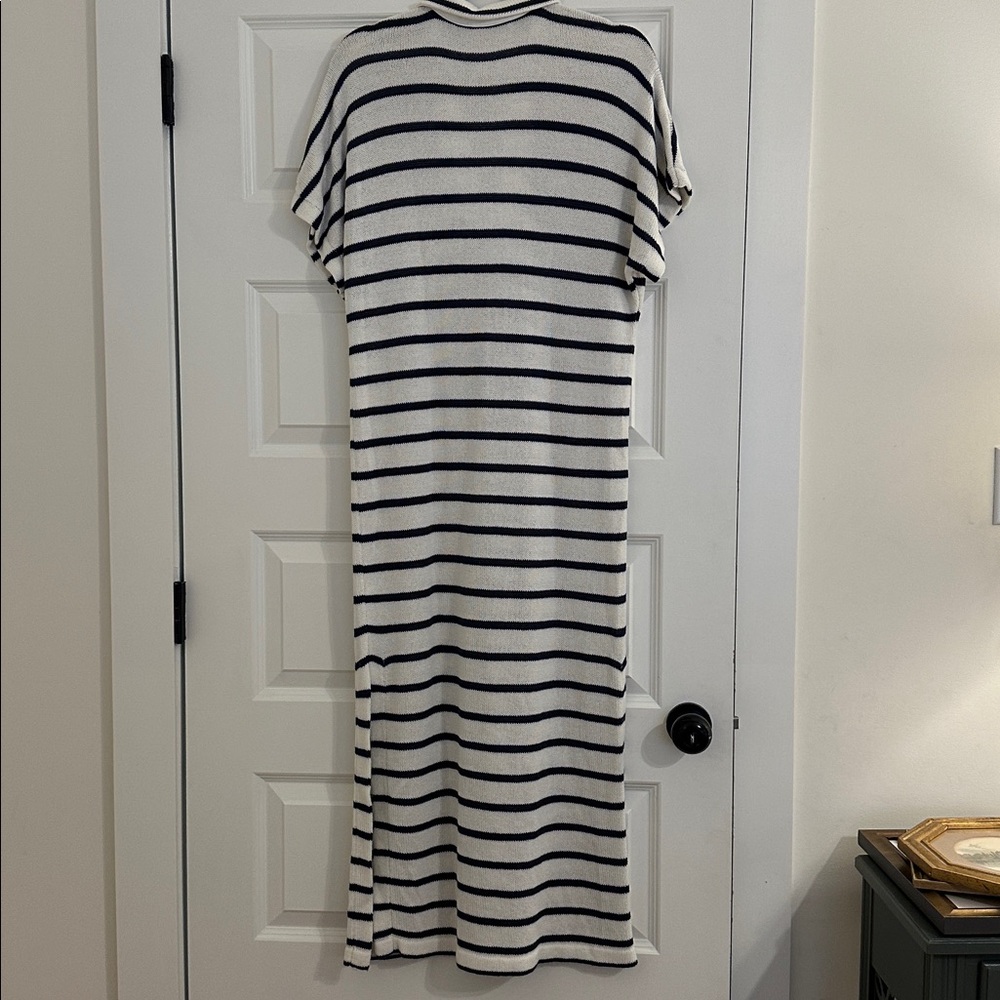 Pomander Place White and Navy Striped Maxi Dress - Picture 4 of 6